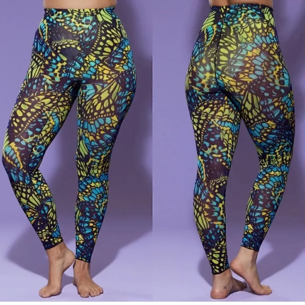 Yitty by Lizzo Mesh Me Smoothing High Waist Legging in Bright Ass Blue Buttafly